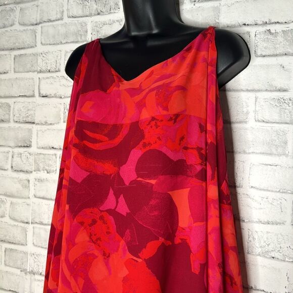 NWT Sophie Chiffon Swing Cami Red Layered Tank Top Shirt Size 4 4X - Picture 4 of 7